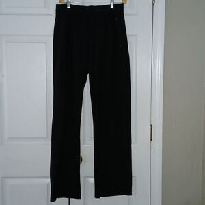 Nike black elastic waist zipper front yoga workout dri fit pants Sz L NWOT